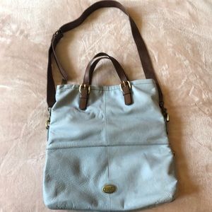 Fossil hobo style purse light blue